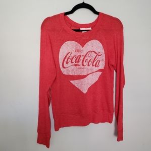 Vintage Coca cola vneck red thin knit sweater
